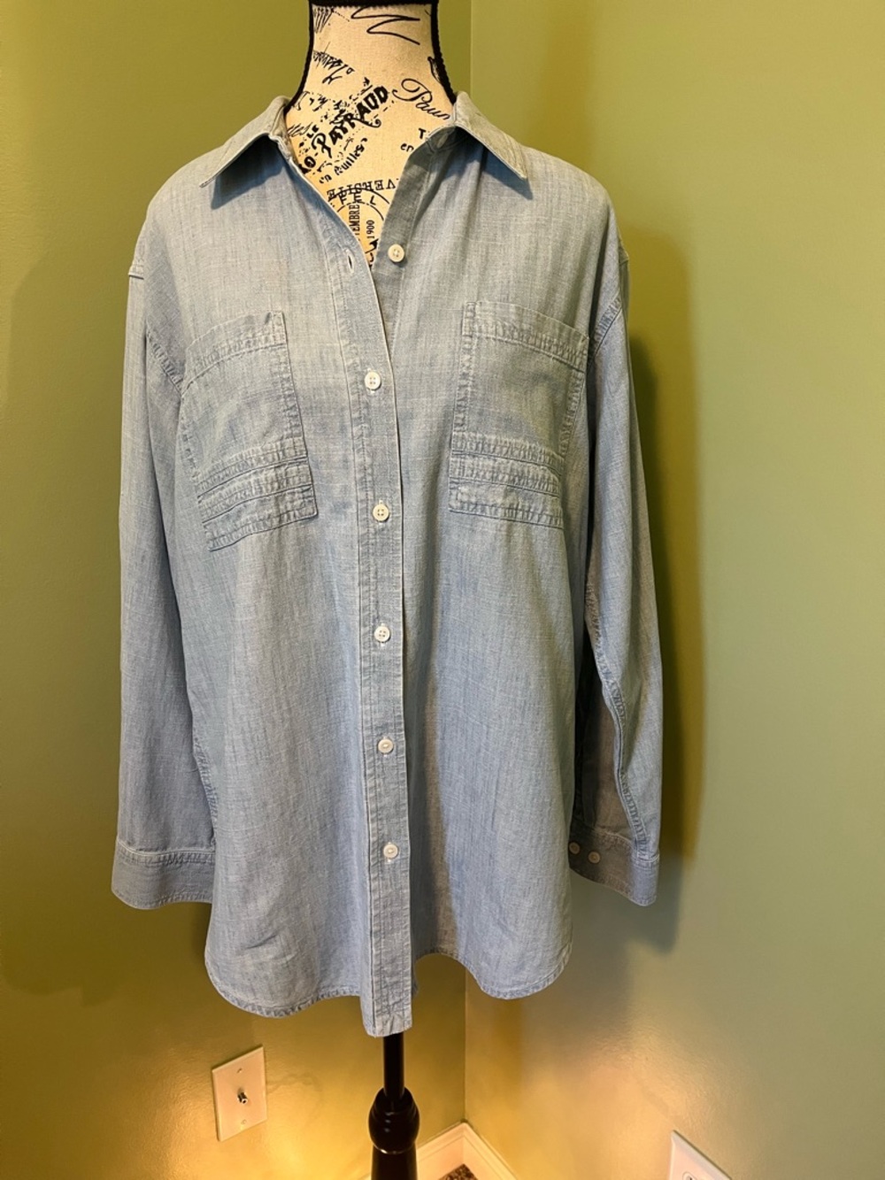 Jones New York Light Blue Denim Button Up